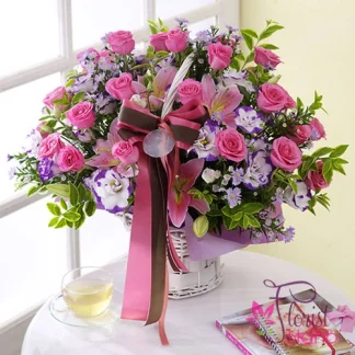 pink roses birthday in Hanoi