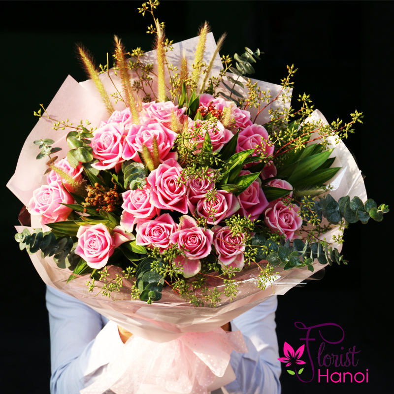 online pink rose bouquet