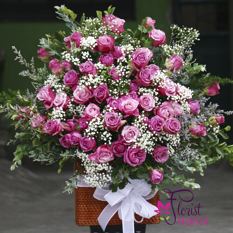 Purple rose arrangement Hanoi