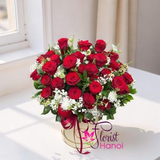 red rose basket same day delivery Hanoi