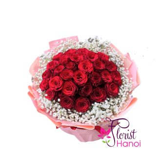Online red rose bouquet for Valentines day