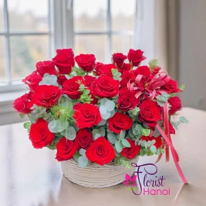 Red roses birthday Hanoi