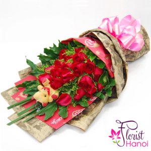 Red roses bouquet delivery same day in Hanoi