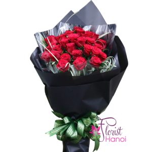 Red roses bouquet free shipping in Hanoi