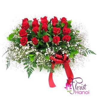 romantic flower message delivery Hanoi same day