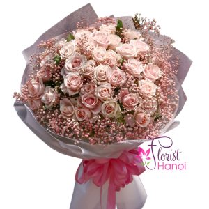 Romantic pink rose bouquet Hanoi
