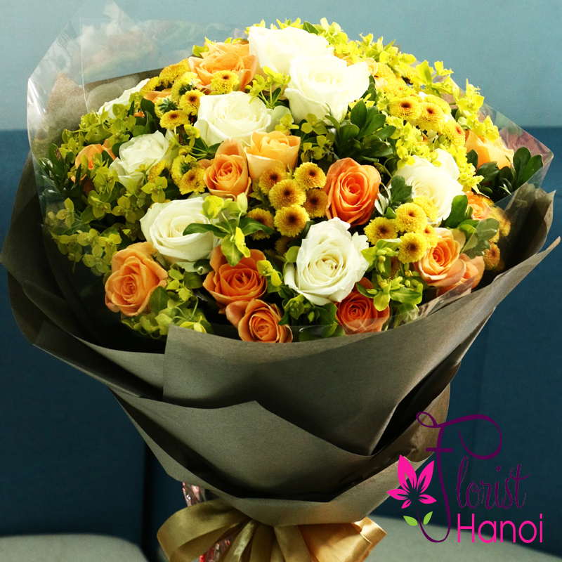 Assorted rose bouquet delivery Hanoi