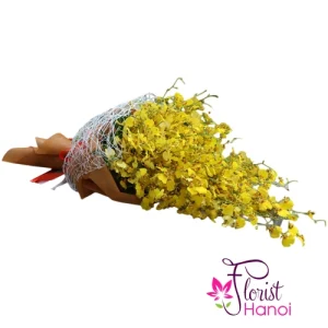 Yellow Dancing Lady Orchid Bouquet for Mom