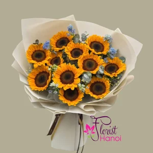 Sunflower birthday bouquet in Hanoi