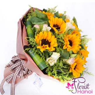Sunflower bouquet in Hanoi for birthday