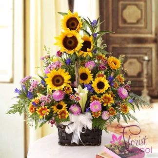 sunflower birthday bouquet Hanoi