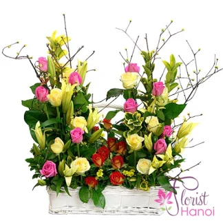 vibrant birthday flowers Hanoi same day delivery