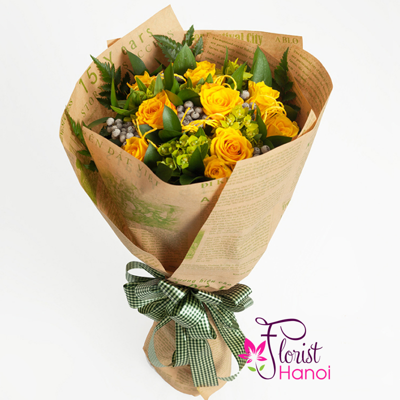 Buy Yellow rose bouquet Hanoi