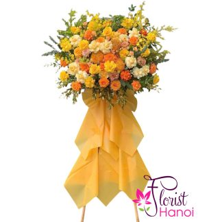 Vibrant flower stand for shop opening in Hanoi