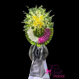 Funeral flower arrangement in Hanoi city