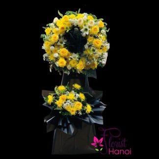 Online funeral flower wreath delivery Hanoi