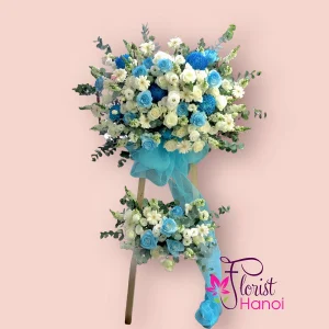 Blue and white flower arrangement
