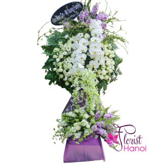 Online condolence funeral flowers delivery Hanoi
