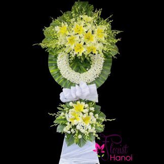 Online funeral flower stand delivery Hanoi