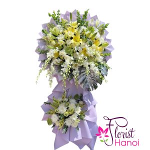 Yellow funeral flower delivery Hanoi