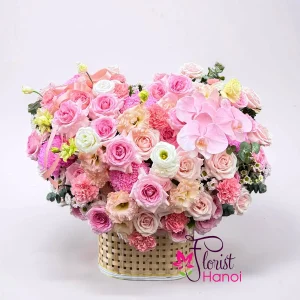 Heart shaped pink flowers hanoi